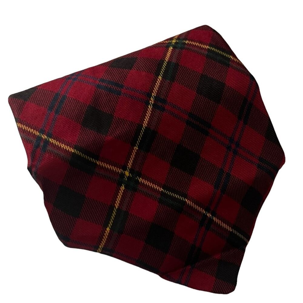 Liberty of London Red Plaid Tartan Necktie Silk USA Made Classic Men's Tie